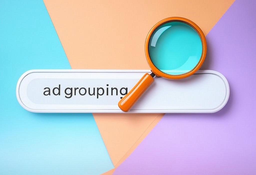 A search bar and a magnifying glass with a vivid gradient background exploring the topic of Ad grouping secrets revealed! Boost your PPC performance with smart organization techniques that cut costs and maximize ROI. Learn how to structure campaigns like the pros.