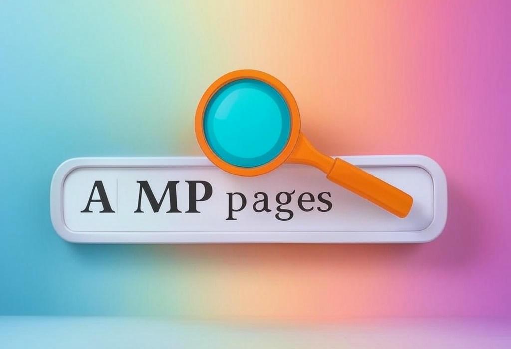 A search bar and a magnifying glass with a vivid gradient background exploring the topic of AMP pages speed up your mobile experience without sacrificing quality. Discover how these lightning-fast alternatives boost engagement, improve rankings, and keep visitors coming back for more!