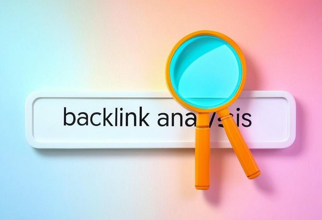 A search bar and a magnifying glass with a vivid gradient background exploring the topic of Backlink analysis uncovers your site's secret web allies. Discover who's linking to you, boost rankings, and beat competitors with these expert techniques. Unlock your SEO potential now!