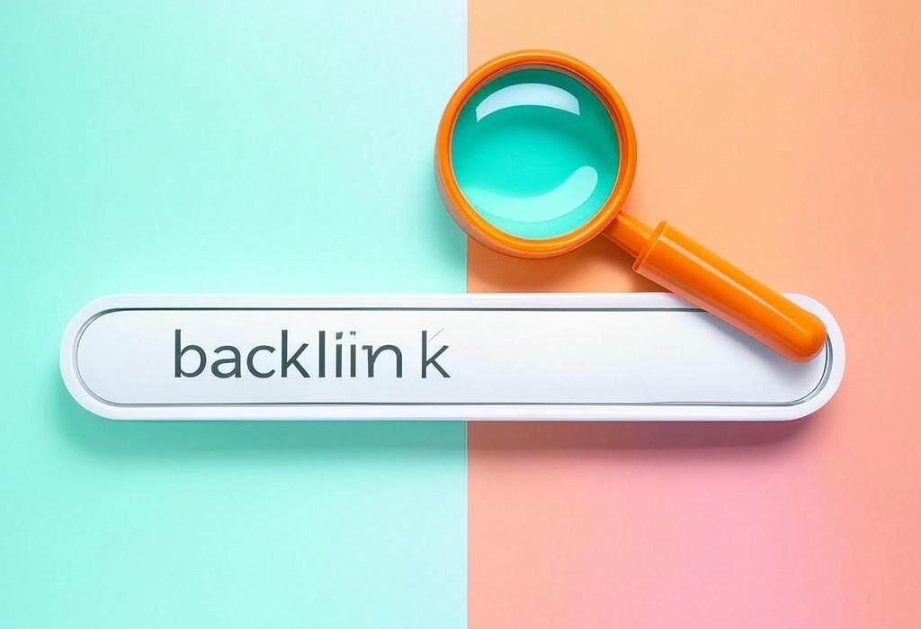A search bar and a magnifying glass with a vivid gradient background exploring the topic of Backlinks: the secret weapon that can skyrocket your website's ranking! Discover how these powerful digital votes of confidence work and why they're essential for boosting your SEO success story.