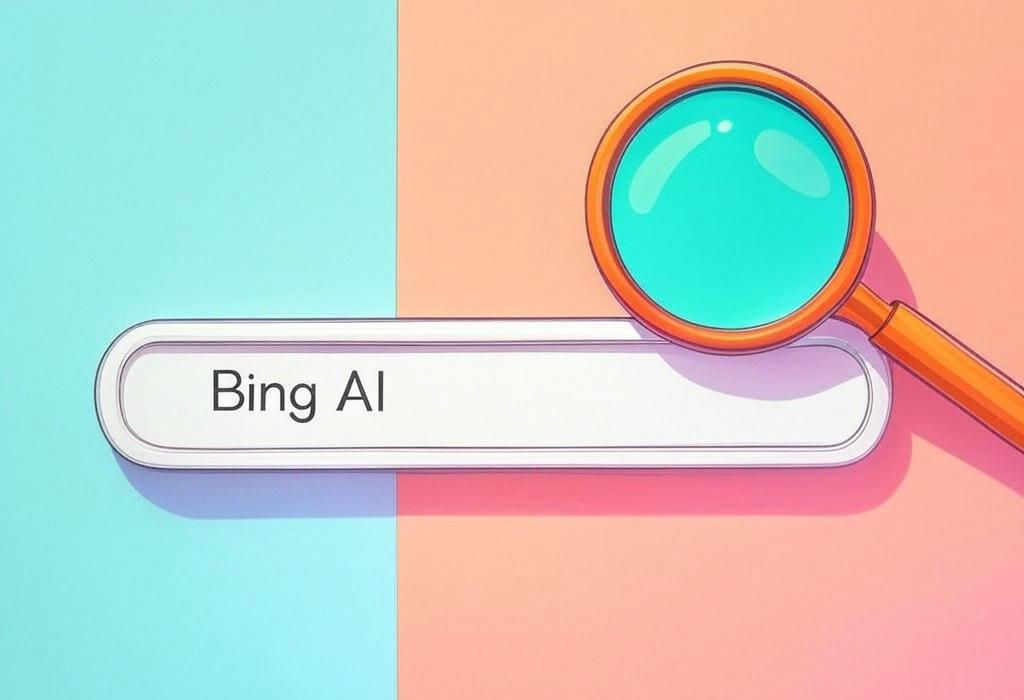 A search bar and a magnifying glass with a vivid gradient background exploring the topic of Bing AI is revolutionizing search with smart answers and creative tools. Discover how this game-changing technology can transform your online experience and boost productivity.