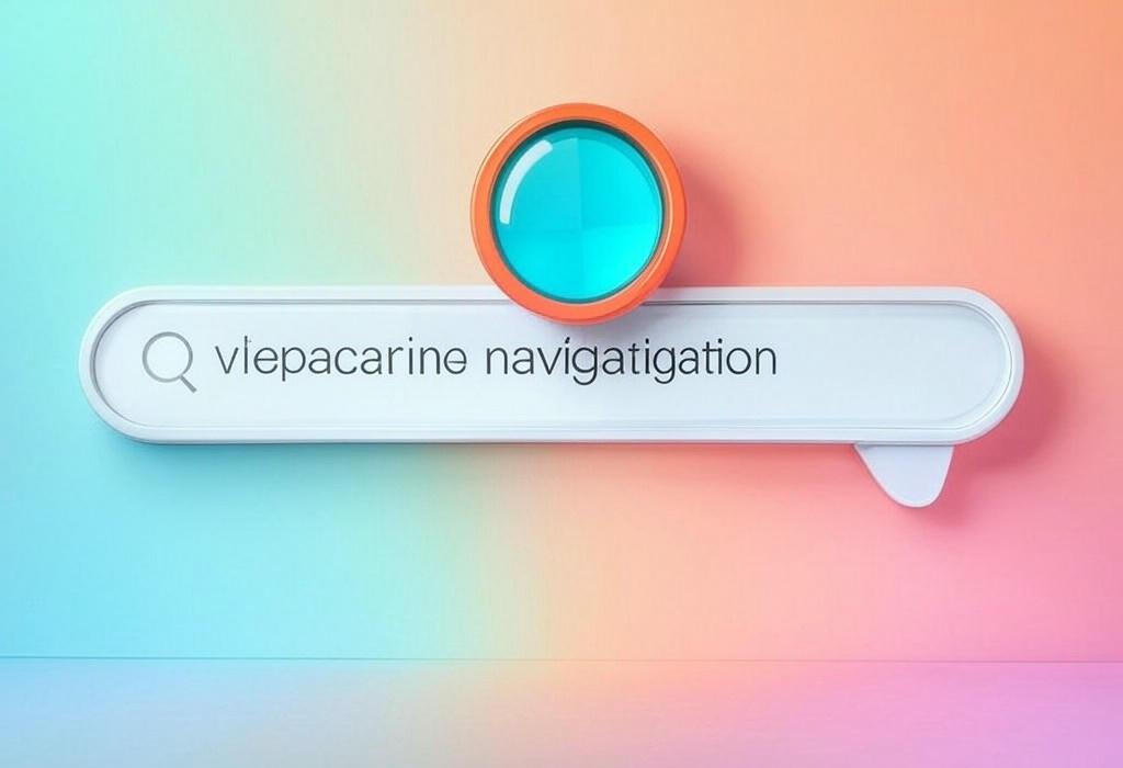 A search bar and a magnifying glass with a vivid gradient background exploring the topic of Breadcrumb navigation: the secret weapon that stops visitors from getting lost on your site. Discover how these simple trails boost user experience and SEO rankings with our easy guide!