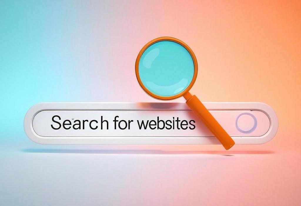 A search bar and a magnifying glass with a vivid gradient background exploring the topic of Breadcrumbs for websites aren't just navigation tools, they're your secret weapon for better SEO and happier visitors. Discover how these tiny links can solve your biggest user experience problems!