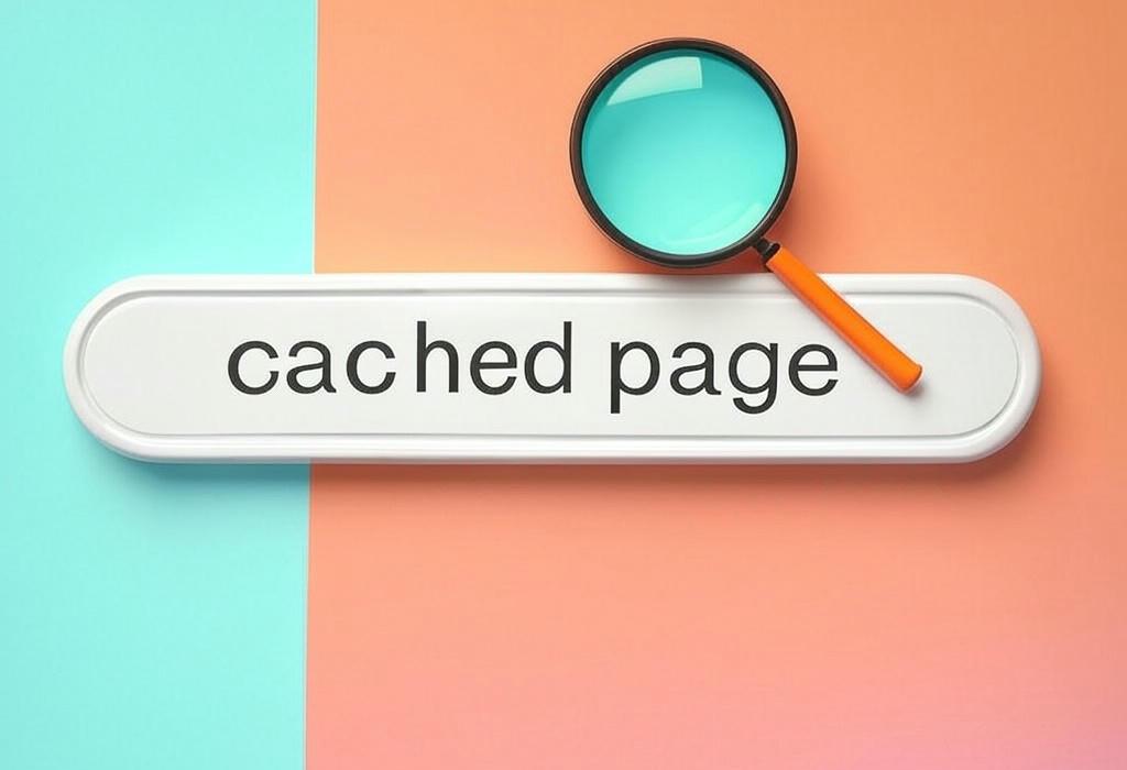 A search bar and a magnifying glass with a vivid gradient background exploring the topic of Cached pages save the day when websites crash! Discover how to find and use these web snapshots to access content even when the original site is down or unreachable.