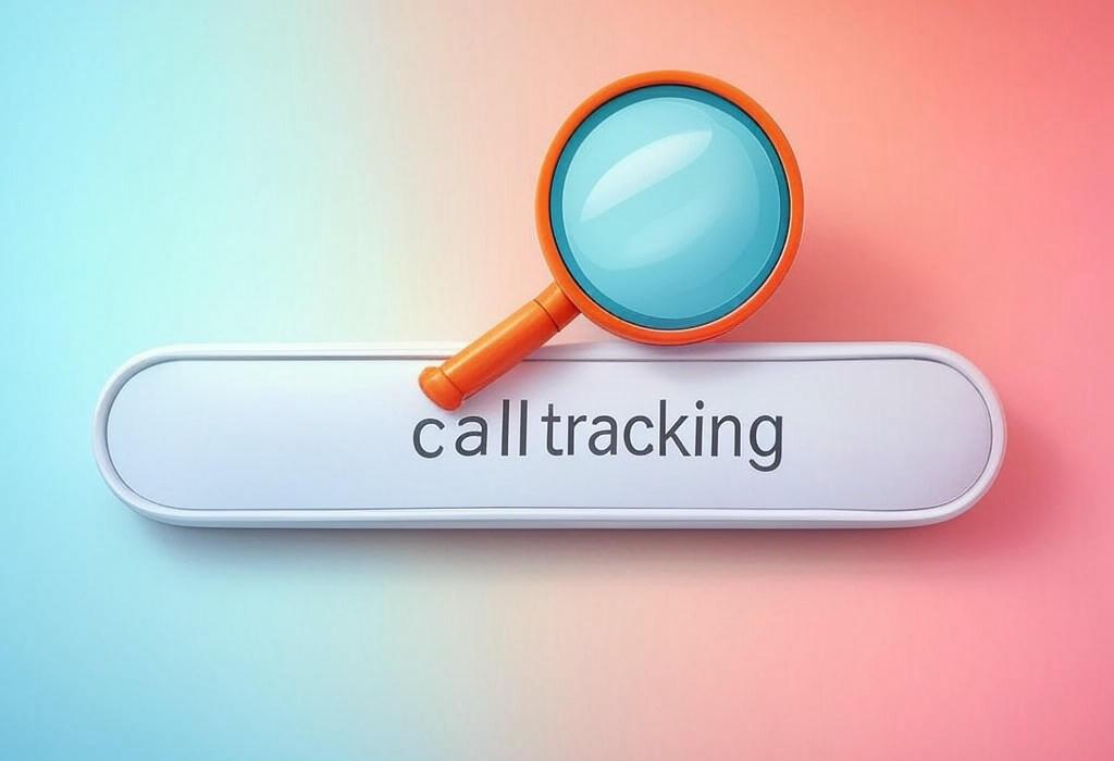 A search bar and a magnifying glass with a vivid gradient background exploring the topic of Call tracking reveals who's dialing your business and why. Discover how to boost conversions, optimize marketing spend, and never miss another opportunity. Your phone is ringing with insights!