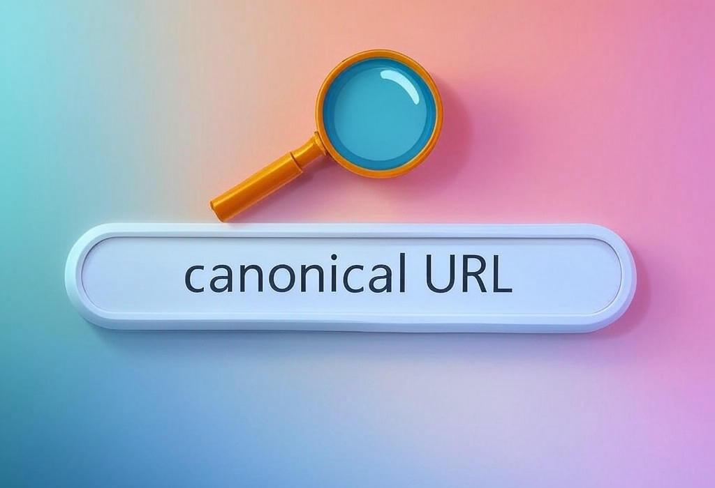 A search bar and a magnifying glass with a vivid gradient background exploring the topic of Canonical URLs prevent duplicate content chaos. Learn how these digital signposts tell search engines which version of your page to rank, boosting your SEO without confusing Google. Fix your site today!