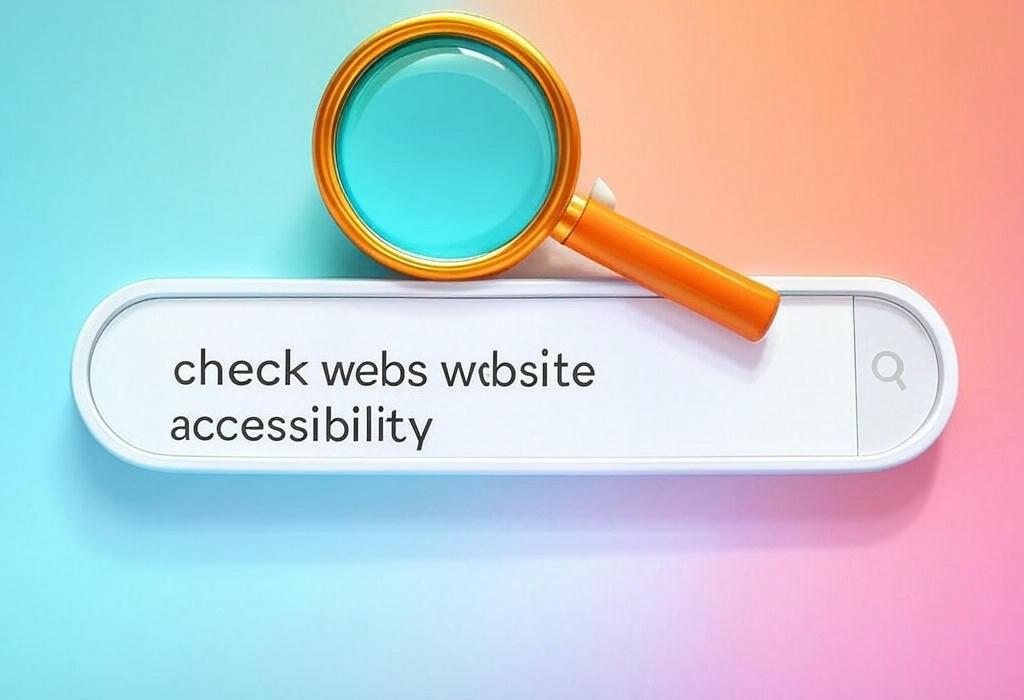 A search bar and a magnifying glass with a vivid gradient background exploring the topic of Check website accessibility quickly with our expert tips and tools. Uncover hidden barriers that frustrate users and discover simple fixes to make your site welcoming to everyone!