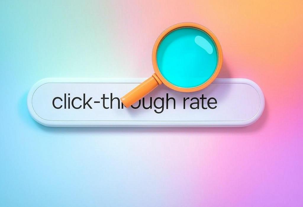 A search bar and a magnifying glass with a vivid gradient background exploring the topic of Click-through rate secrets revealed! Discover how to boost your CTR and transform your marketing results. Don't miss these game-changing strategies that top performers use daily.
