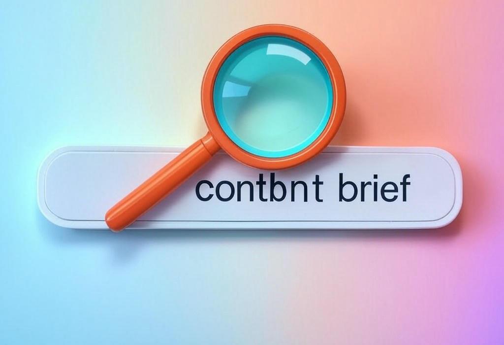 A search bar and a magnifying glass with a vivid gradient background exploring the topic of Content briefs unlock your content's full potential. Learn how these powerful roadmaps guide your writing process, boost SEO performance, and help you create standout content that truly resonates with your audience.