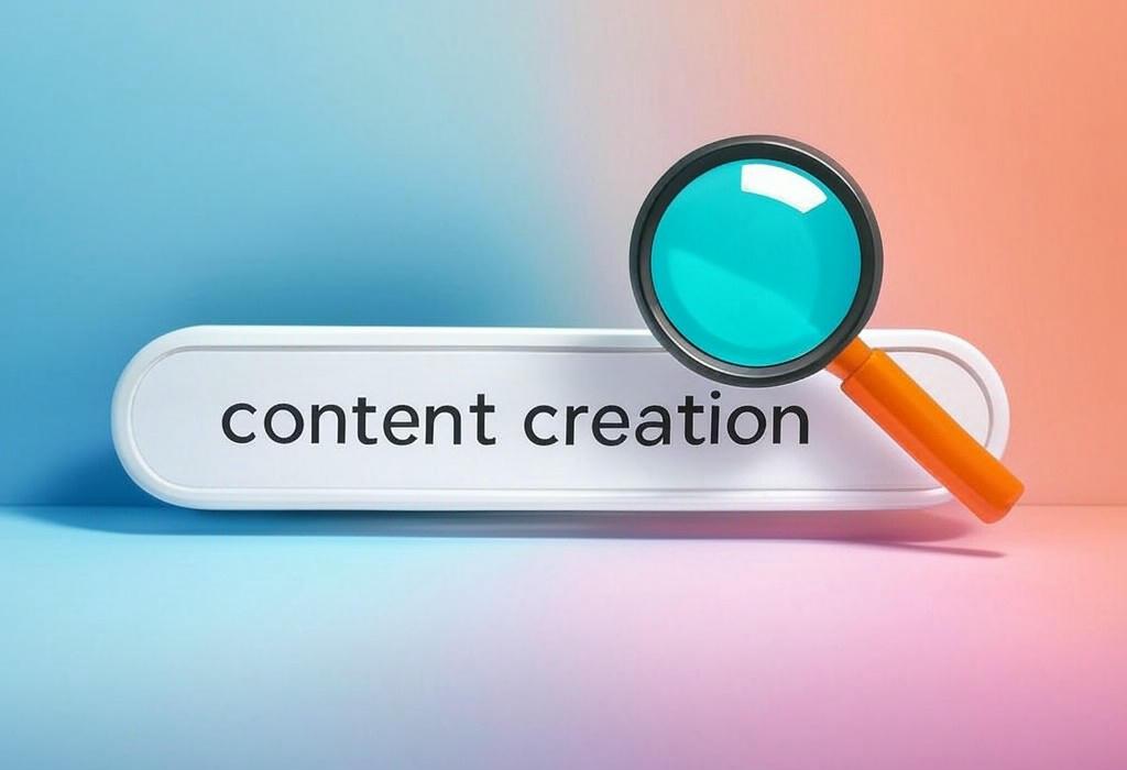 A search bar and a magnifying glass with a vivid gradient background exploring the topic of Content creation made simple! Discover proven strategies to craft engaging content that captivates your audience and boosts your online presence. Get ready to transform your ideas into results.