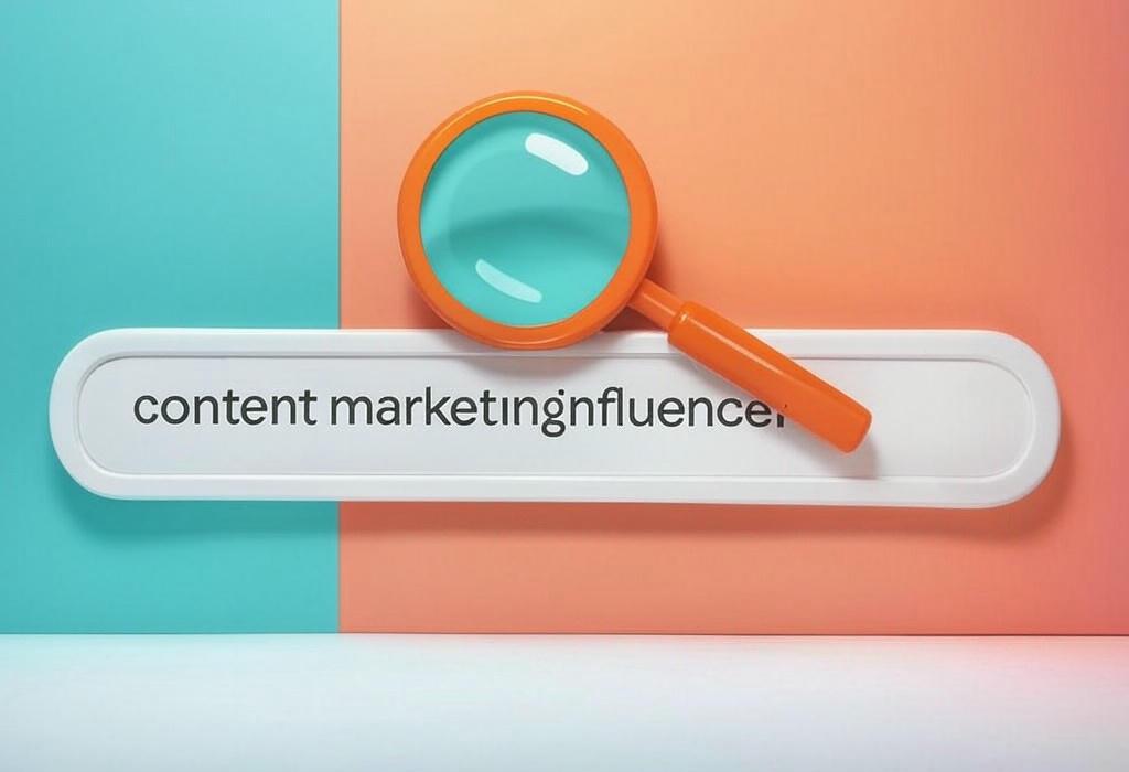 A search bar and a magnifying glass with a vivid gradient background exploring the topic of Content marketing influencers can transform your strategy from ordinary to extraordinary. Discover industry titans who'll help you create content that captivates, converts, and crushes the competition.