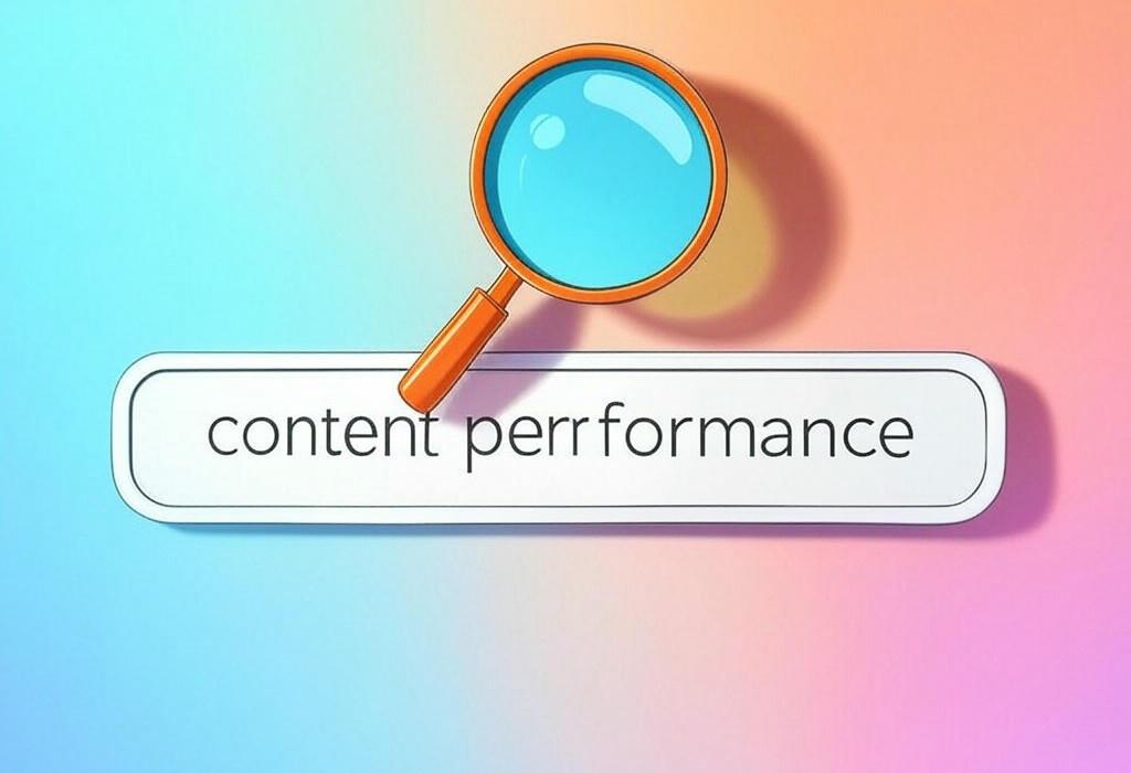 A search bar and a magnifying glass with a vivid gradient background exploring the topic of Content performance matters more than you think! Discover proven strategies to measure, optimize, and supercharge your content marketing efforts for better ROI and audience engagement.
