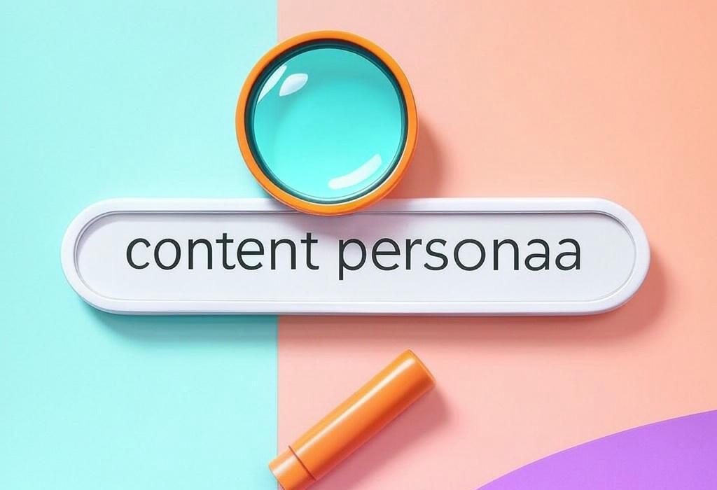 A search bar and a magnifying glass with a vivid gradient background exploring the topic of Content personas unlock your audience's deepest desires. Learn how to craft profiles that skyrocket engagement, boost conversions, and make your content irresistible to the right people.