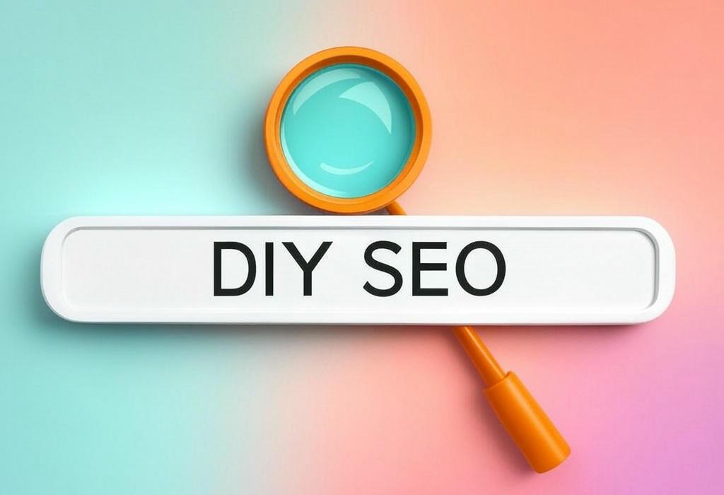 A search bar and a magnifying glass with a vivid gradient background exploring the topic of DIY SEO made simple! Discover how to boost your website rankings without hiring experts. Our easy-to-follow guide shares insider tricks that deliver real results fast. Why pay more when you can do it yourself?