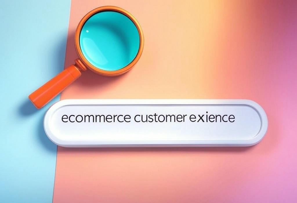 A search bar and a magnifying glass with a vivid gradient background exploring the topic of Ecommerce customer experience can make or break your online business. Discover proven strategies to delight shoppers, boost loyalty, and skyrocket sales without breaking the bank. Click for game-changing tips!