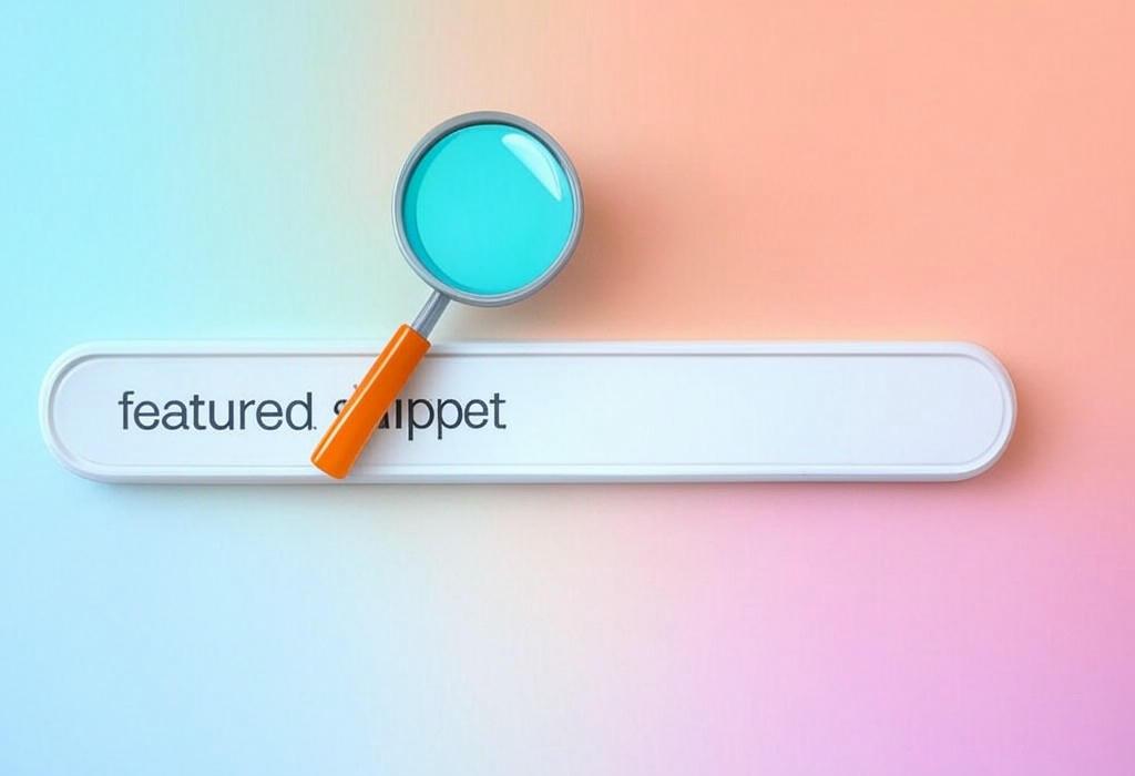 A search bar and a magnifying glass with a vivid gradient background exploring the topic of Featured snippets steal clicks from #1 rankings! Learn what they are, how they work, and proven techniques to capture these coveted Google positions for your website.