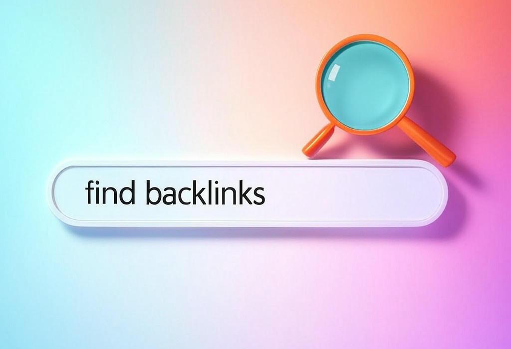 A search bar and a magnifying glass with a vivid gradient background exploring the topic of Find backlinks easily with our proven methods. Discover how to unleash your site's full potential and outrank competitors with these powerful link building strategies.