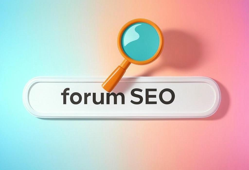 A search bar and a magnifying glass with a vivid gradient background exploring the topic of Forum SEO secrets revealed! Discover powerful strategies to dominate search rankings, drive massive traffic, and build authority with your online community. Get more visibility starting today!