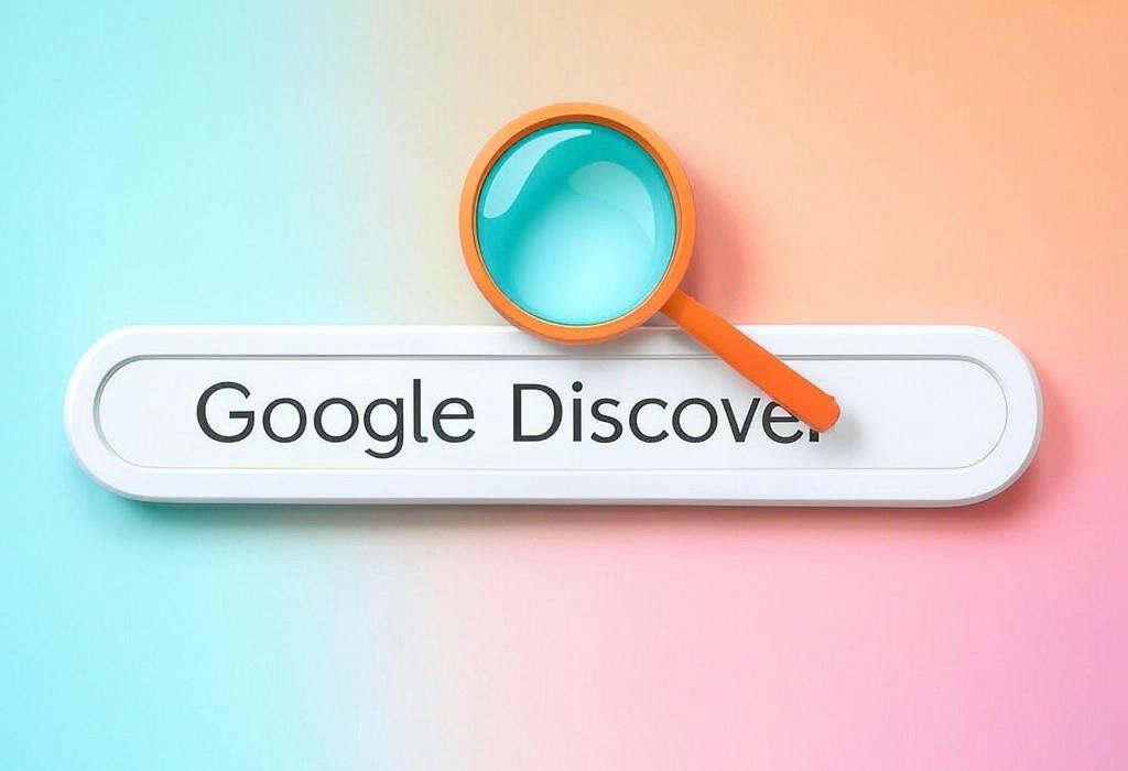 A search bar and a magnifying glass with a vivid gradient background exploring the topic of Google Discover transforms how you find content you'll love! Learn secrets to boost visibility in this personalized feed and get more traffic without even trying. Tap to unlock the magic!