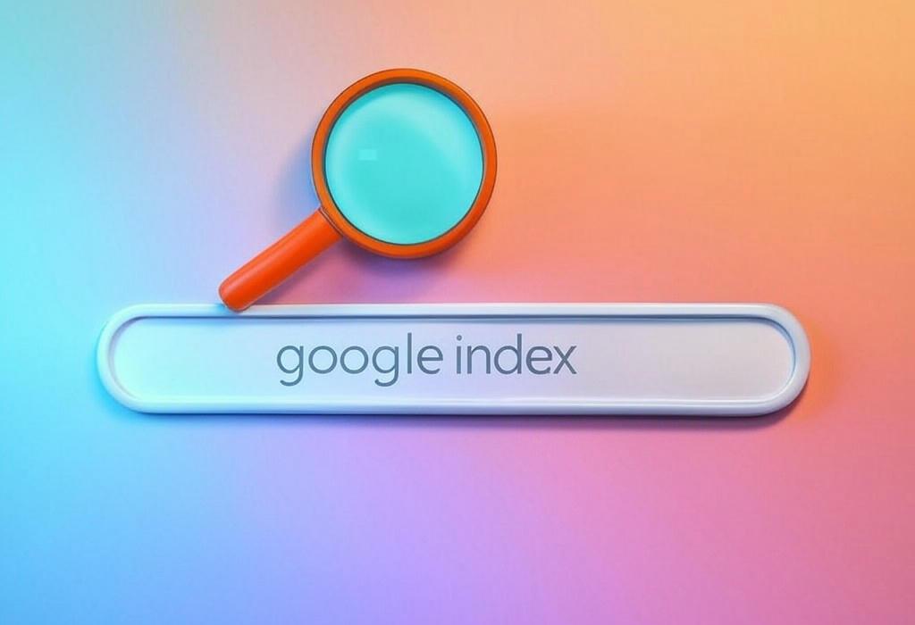 A search bar and a magnifying glass with a vivid gradient background exploring the topic of Google Index demystified! Discover essential tips to get your pages ranked faster, boost visibility, and outrank competitors. Learn how this crucial search engine database works for you.