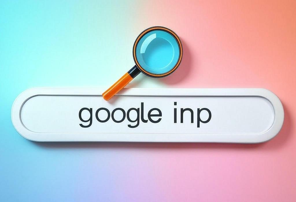 A search bar and a magnifying glass with a vivid gradient background exploring the topic of Google INP is now a critical page speed metric that affects your search rankings. Learn what it measures, how it impacts user experience, and quick fixes to improve your scores fast!