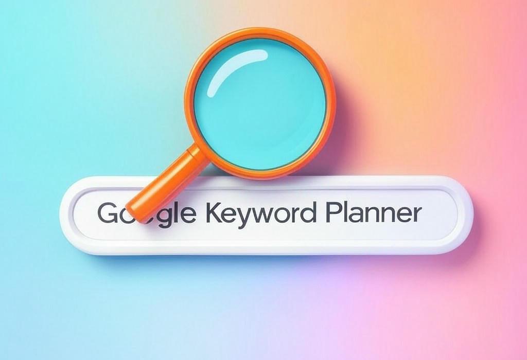 A search bar and a magnifying glass with a vivid gradient background exploring the topic of Google Keyword Planner: Unlock hidden search gems and skyrocket your traffic with this free tool. Discover exactly what your audience is searching for without wasting your ad budget!