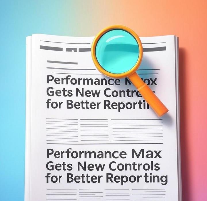 A newspaper and a magnifying glass with a vivid gradient background exploring the topic of Performance Max controls just got a huge upgrade. Finally take charge of your campaigns with new brand exclusions, better reporting, and more. See what's changed.