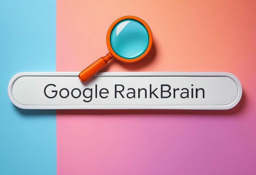 A search bar and a magnifying glass with a vivid gradient background exploring the topic of Google RankBrain: Unlock the AI power that transformed search forever! Learn how this mind-blowing algorithm actually understands your queries and delivers exactly what you're looking for.