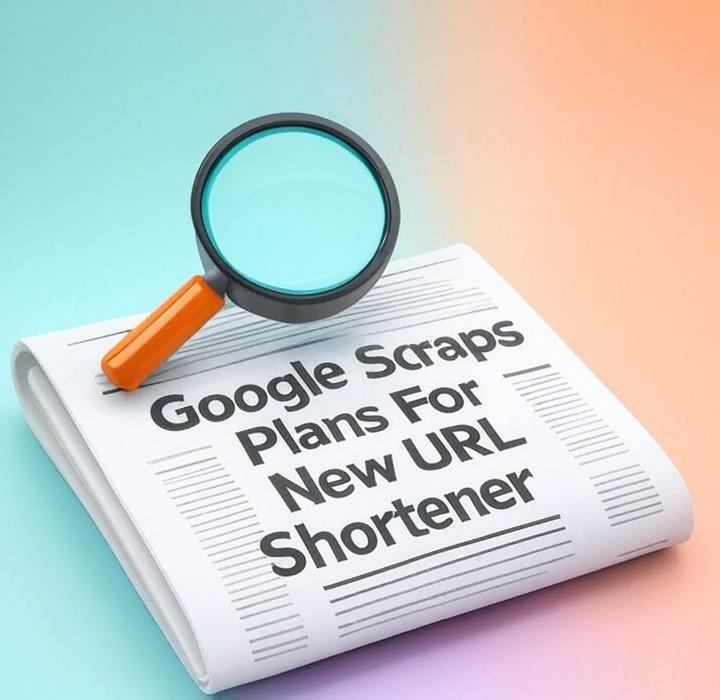 A newspaper and a magnifying glass with a vivid gradient background exploring the topic of Google's URL shortener plans just got scrapped. Ever wonder why a tech giant cancels a project? Here's the inside scoop on Google's surprising U-turn.