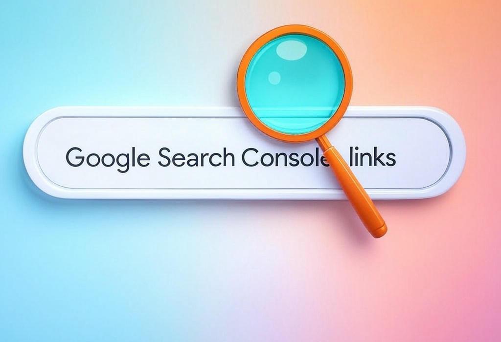 A search bar and a magnifying glass with a vivid gradient background exploring the topic of Google Search Console links reveal hidden website insights! Discover how these powerful connections can boost your SEO, fix critical errors, and help your site climb those rankings. Don't miss out!