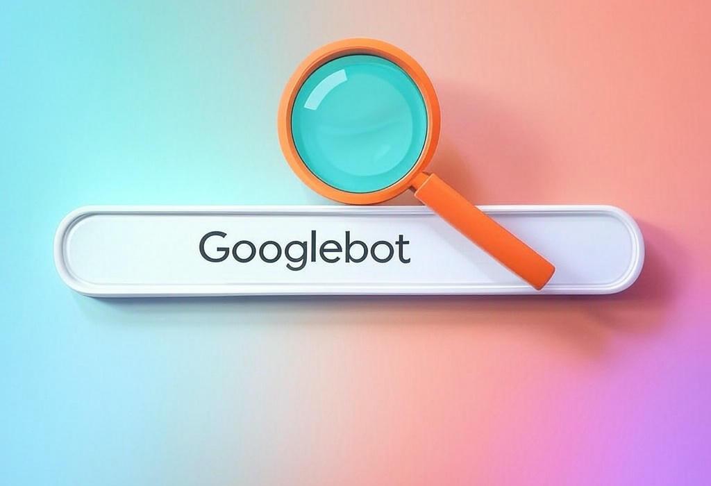 A search bar and a magnifying glass with a vivid gradient background exploring the topic of Googlebot: Your website's most important visitor. Learn how this search engine crawler works, what it really looks for, and the sneaky secrets to make it adore your content for better rankings.