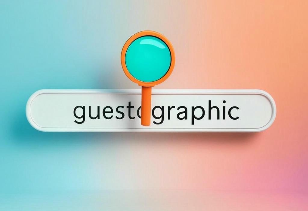 A search bar and a magnifying glass with a vivid gradient background exploring the topic of Guestographic: The secret link-building weapon that turns your infographics into backlink magnets. Create stunning visuals, earn quality links, and boost your SEO without begging for attention.
