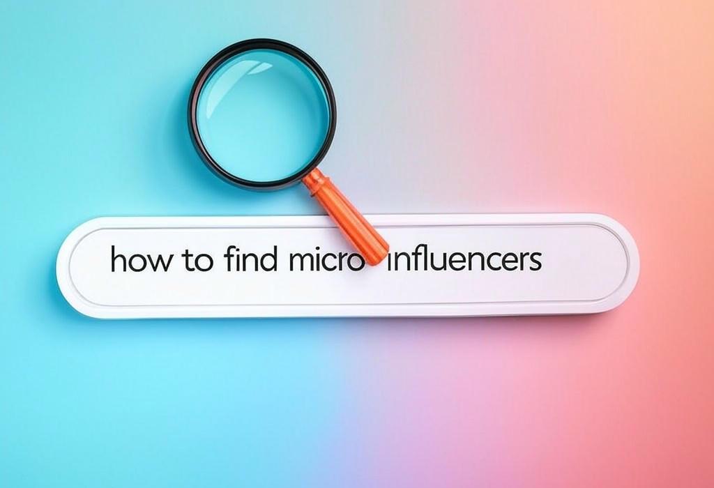 A search bar and a magnifying glass with a vivid gradient background exploring the topic of Discover how to find micro-influencers who can boost your brand without breaking the bank! Get insider tips for connecting with authentic voices that resonate with your target audience.