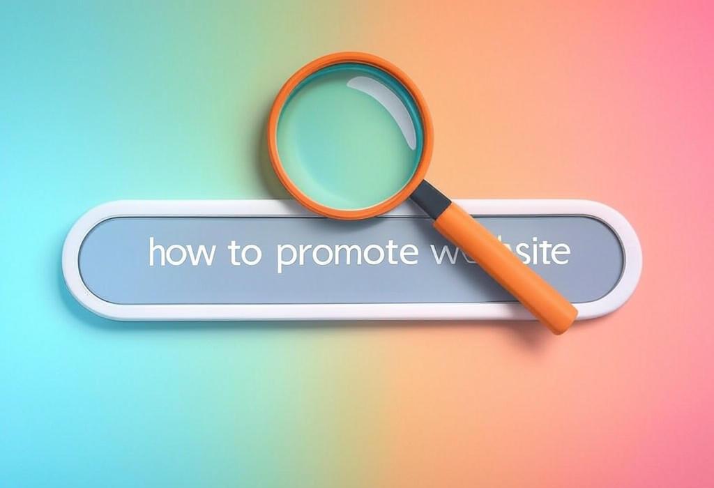 A search bar and a magnifying glass with a vivid gradient background exploring the topic of Learn how to promote website effectively with proven strategies that drive traffic, boost visibility, and turn visitors into customers. Your competition won't know what hit them!