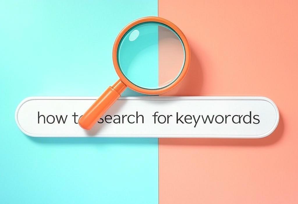 A search bar and a magnifying glass with a vivid gradient background exploring the topic of Discover how to search for keywords like a pro and supercharge your SEO strategy! Uncover hidden gems that attract more traffic and boost rankings with these simple, powerful techniques.