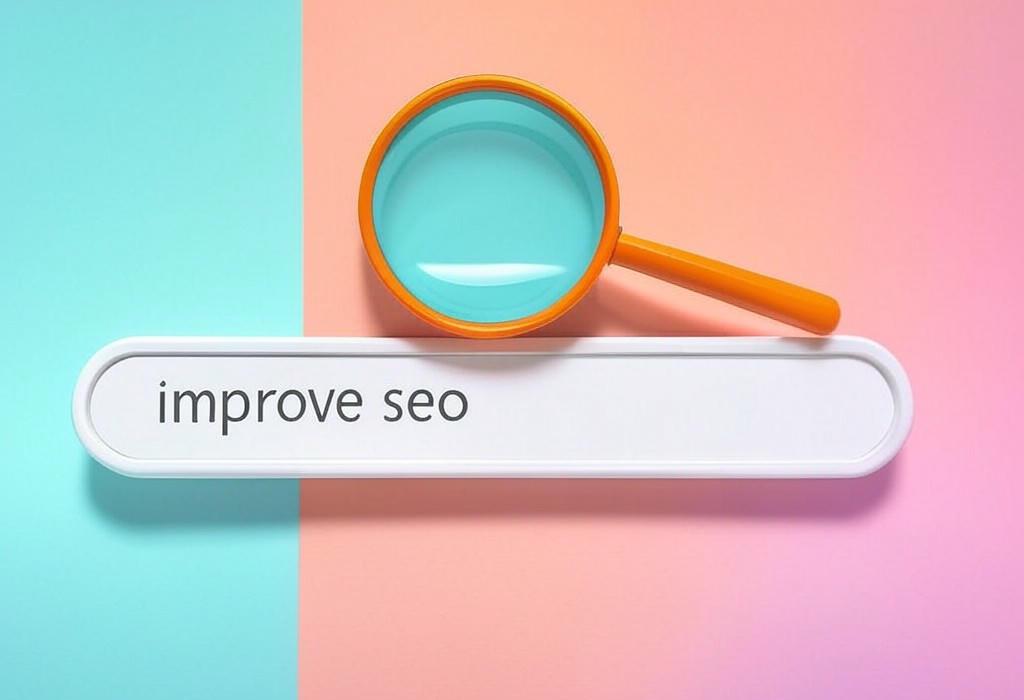 A search bar and a magnifying glass with a vivid gradient background exploring the topic of Improve SEO without breaking a sweat! Discover insider tricks that boost your rankings, drive more traffic, and outsmart competitors. Ready to see your website climb to the top? Click for game-changing strategies.