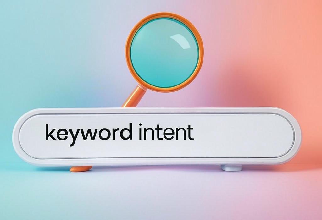 A search bar and a magnifying glass with a vivid gradient background exploring the topic of Keyword intent: Unlock the secret to skyrocketing your search rankings! Discover how understanding what users really want can transform your content strategy and boost conversions. Don't miss this game-changer!