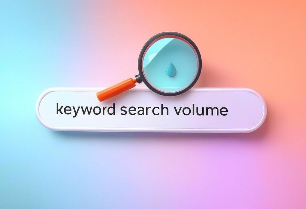 A search bar and a magnifying glass with a vivid gradient background exploring the topic of Keyword search volume unlocks your SEO success! Discover how this crucial metric reveals what your audience wants and helps you create content that ranks. Don't waste time on low-traffic terms again.