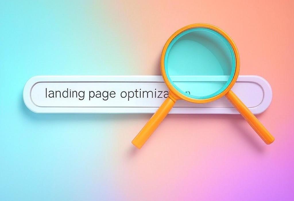 A search bar and a magnifying glass with a vivid gradient background exploring the topic of Boost your conversion rates now! Landing page optimization secrets revealed: learn proven techniques that transform visitors into customers. Don't miss these simple tweaks that drive real results.