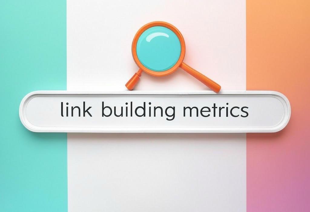 A search bar and a magnifying glass with a vivid gradient background exploring the topic of Link building metrics that actually matter! Discover how to evaluate backlink quality, measure campaign success, and boost your rankings with data-driven strategies. Get the edge now.