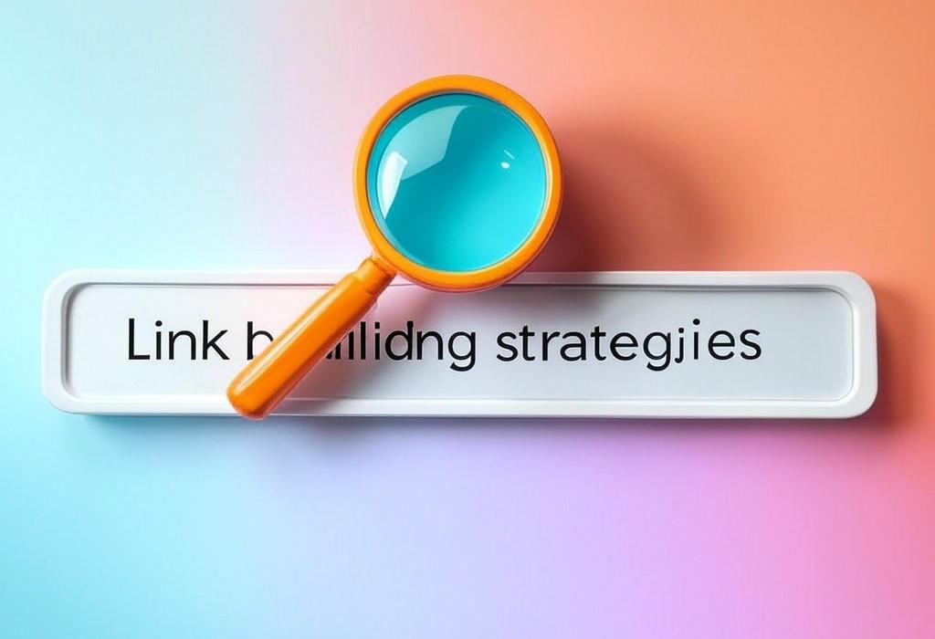 A search bar and a magnifying glass with a vivid gradient background exploring the topic of Discover link building strategies that boost your rankings without breaking a sweat. Learn insider tactics to earn quality backlinks and leave your competitors in the dust!