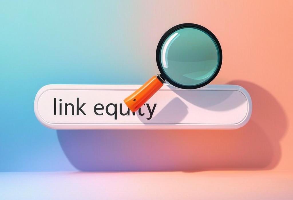 A search bar and a magnifying glass with a vivid gradient background exploring the topic of Link equity transfers SEO power between websites. Learn how this valuable ranking factor works and unlock hidden strategies to boost your site's authority.