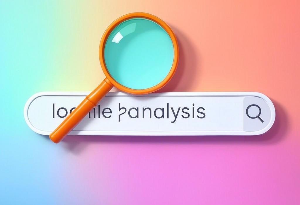 A search bar and a magnifying glass with a vivid gradient background exploring the topic of Log file analysis uncovers hidden website insights that most SEO pros miss. Discover what search engines really see on your site and boost rankings with this powerful diagnostic tool.