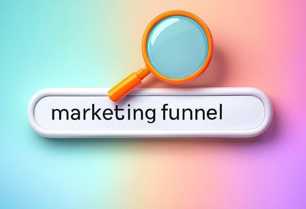 A search bar and a magnifying glass with a vivid gradient background exploring the topic of Marketing funnel secrets revealed! Discover how to turn browsers into buyers with our proven strategies. Guide your customers from awareness to action and boost your conversion rates.