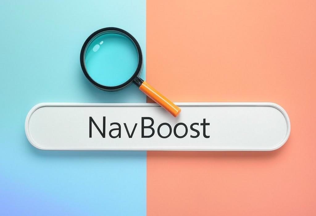 A search bar and a magnifying glass with a vivid gradient background exploring the topic of NavBoost helps your site rank higher by improving user experience. Discover how this powerful feature enhances navigation, keeps visitors engaged, and boosts your SEO performance. Try it today!