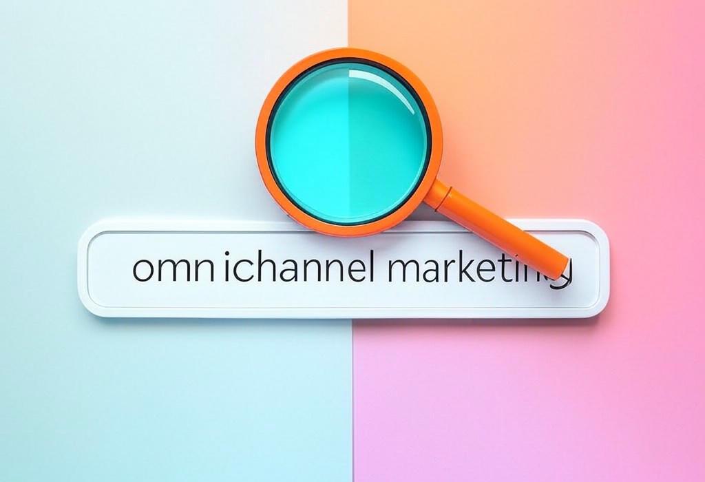 A search bar and a magnifying glass with a vivid gradient background exploring the topic of Omnichannel marketing creates seamless customer experiences across all platforms. Discover how to boost sales and build loyalty with integrated strategies that meet shoppers wherever they are.