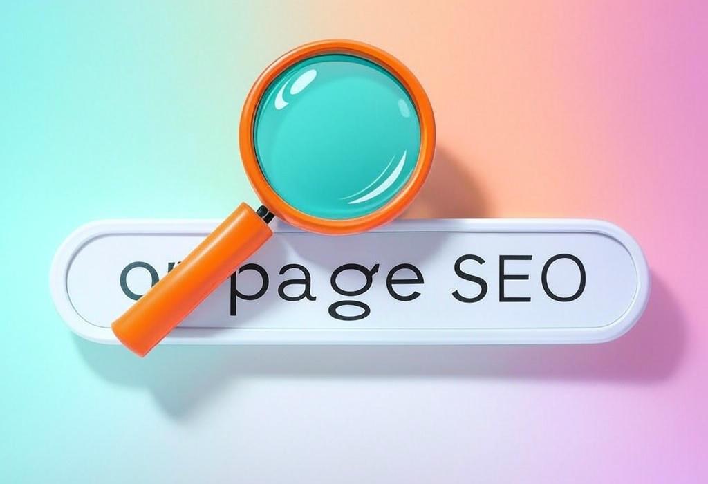 A search bar and a magnifying glass with a vivid gradient background exploring the topic of On-page SEO unlocks your website's hidden potential! Learn simple tweaks that boost rankings, drive more traffic, and convert visitors into customers. Don't let your competition outrank you anymore.