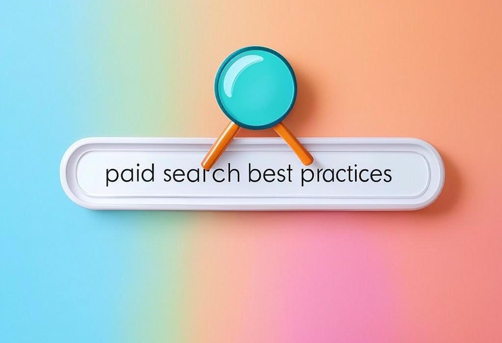 A search bar and a magnifying glass with a vivid gradient background exploring the topic of Discover paid search best practices that drive actual results. Learn foolproof tactics to skyrocket your ROI while your competition wastes money on clicks that go nowhere. Ready to dominate?