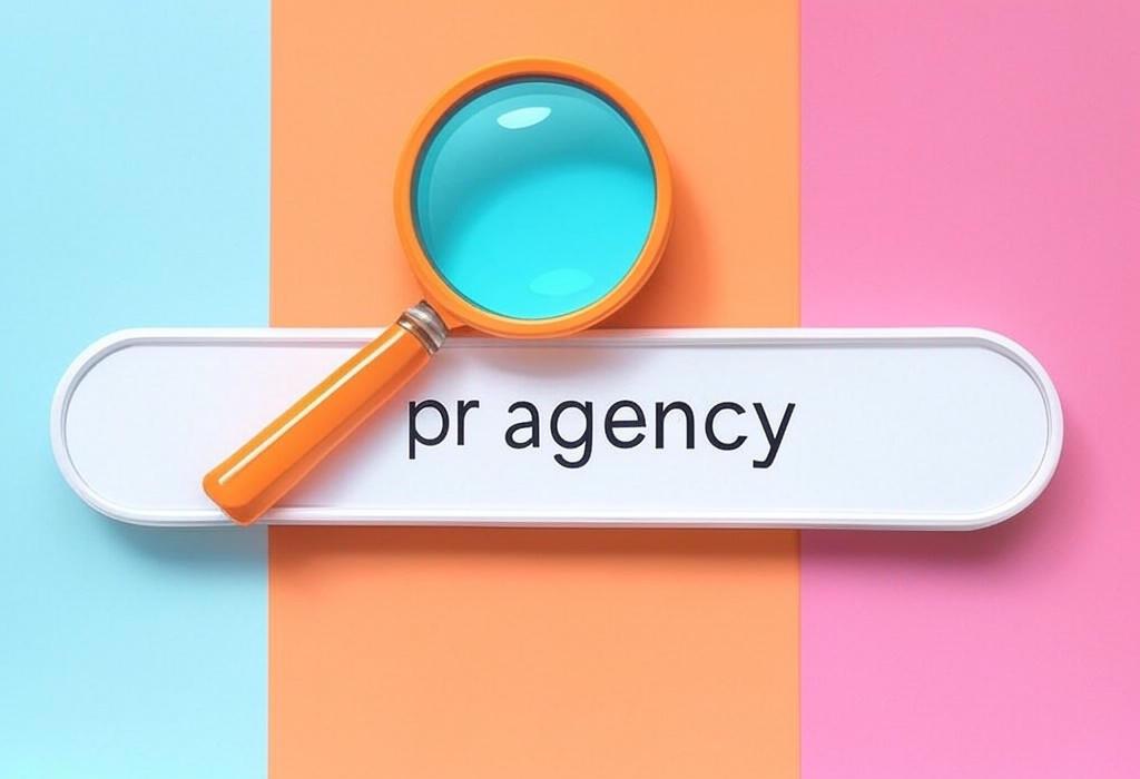 A search bar and a magnifying glass with a vivid gradient background exploring the topic of PR agency services that transform your brand's reputation. Discover how our expert team can boost your visibility, handle crises, and drive remarkable business growth.
