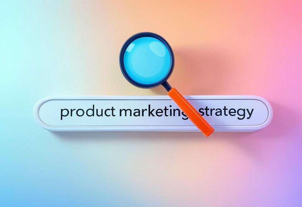 A search bar and a magnifying glass with a vivid gradient background exploring the topic of Craft a product marketing strategy that turns browsers into buyers. Discover insider tactics to position your offering, captivate your audience, and crush your sales goals without breaking the bank.